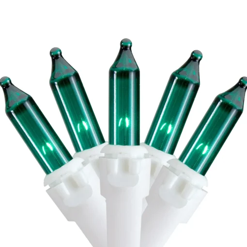 100 Count Teal Mini Icicle Christmas Lights, 3.5 ft White Wire Icicles