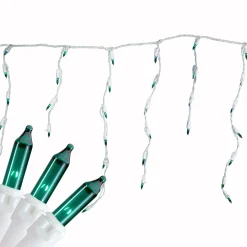 100 Count Teal Mini Icicle Christmas Lights, 3.5 ft White Wire Icicles