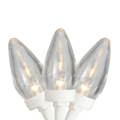 Hot 25 Count Warm White LED C7 Christmas Lights, 16 ft White Wire C7 & C9 Lights