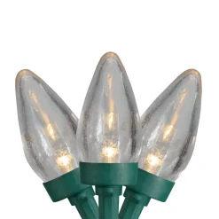 Outlet 50 Count Warm White LED C7 Christmas Lights, 20.25 ft Green Wire C7 & C9 Lights