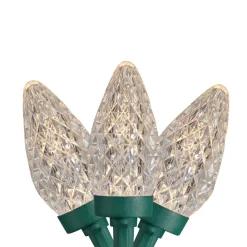 Online 50 Count Warm White LED Faceted C9 Christmas Light Set, 20.25 ft Green Wire C7 & C9 Lights