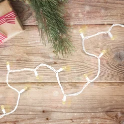 Outlet 50 Count Warm White LED G12 Berry Mini Christmas Lights, 15.9 ft White Wire Globes