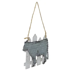 Clearance 4.5" Country Rustic Cow and White Picket Fence Christmas Ornament Animals