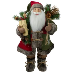 Outlet 24" Country Rustic Santa Claus with Snowflake Jacket Christmas Figure Santa Claus