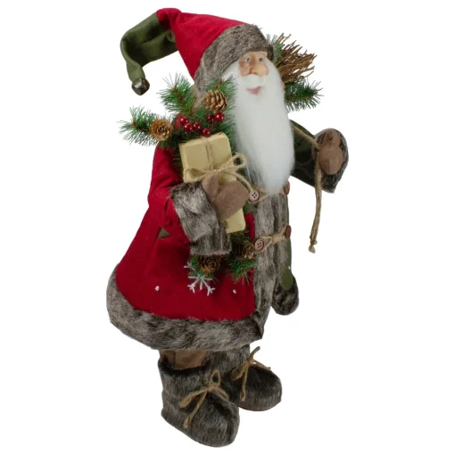 Outlet 24" Country Rustic Santa Claus with Snowflake Jacket Christmas Figure Santa Claus