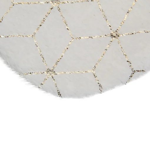 Sale 20" Cream and Gold Christmas Stocking with Faux Fur Stockings