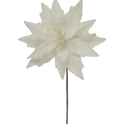 Sale 24" Cream Glittered Poinsettia Christmas Stem Spray Sprays, Picks & Branches