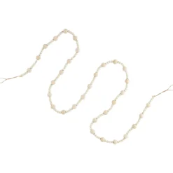 Outlet 6' Cream Wooden Beads Christmas Garland, Unlit Unlit