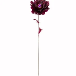 Sale 20.75" Deep Red Feather Peony Artificial Christmas Floral Pick Sprays, Picks & Branches