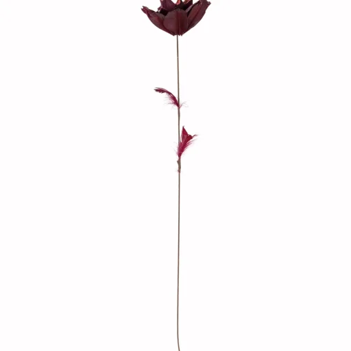 Sale 20.75" Deep Red Feather Peony Artificial Christmas Floral Pick Sprays, Picks & Branches