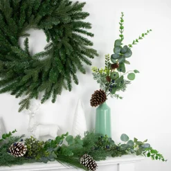 Outlet 32" Eucalyptus, Pinecones and Blueberries Artificial Pine Christmas Spray Sprays, Picks & Branches