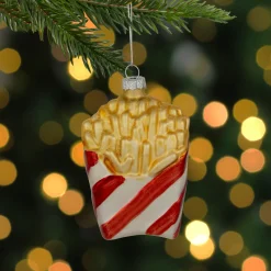 Hot 4" Fast Food French Fries Glass Christmas Ornament Food & Beverage