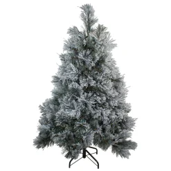 Online 4.5' Flocked Black Spruce Artificial Christmas Tree - Unlit Colorful