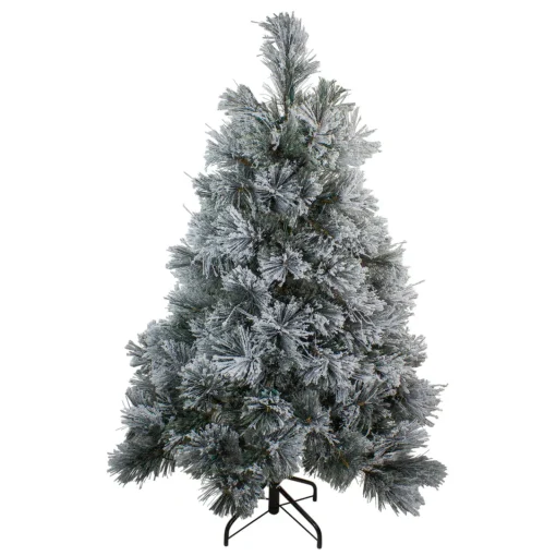 Online 4.5' Flocked Black Spruce Artificial Christmas Tree - Unlit Colorful