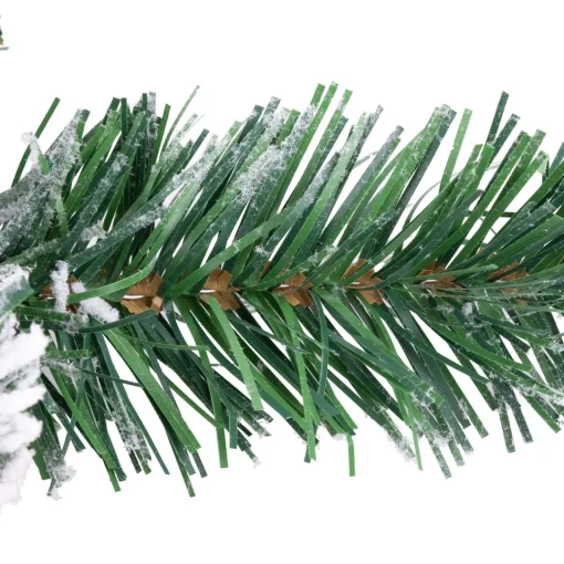 Discount 30" Flocked Pine Artificial Christmas Teardrop Swag with Iridescent Ornaments - Unlit Unlit Swags