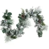 Clearance 6' Flocked Pine Artificial Christmas Garland with Iridescent Ornaments, Unlit Pre Decorated