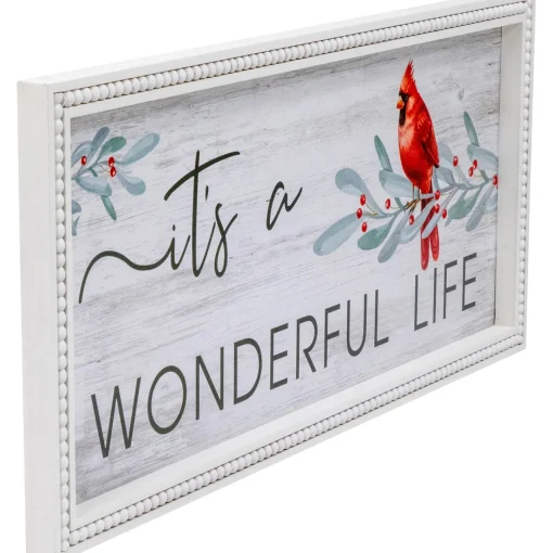 23.5" Framed It's A Wonderful Life Christmas Wall Sign Door