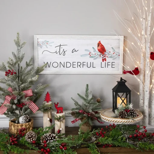23.5" Framed It's A Wonderful Life Christmas Wall Sign Door