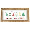 11.75" Framed Merry Christmas Trees Metal Wall Sign Wall
