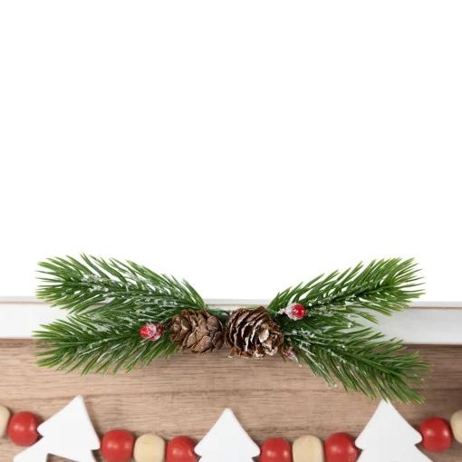 Sale 15.75" Framed Rustic "Merry Christmas" Beaded Wooden Wall Sign Wall