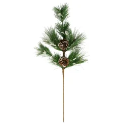 Online 24" Frosted Long Pine Needle and Pine Cone Artificial Christmas Spray Sprays, Picks & Branches
