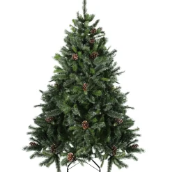 Outlet 7' Full Snowy Delta Pine with Cones Artificial Christmas Tree, Unlit Unlit