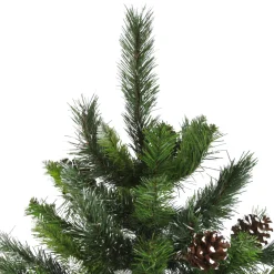 Outlet 7' Full Snowy Delta Pine with Cones Artificial Christmas Tree, Unlit Unlit