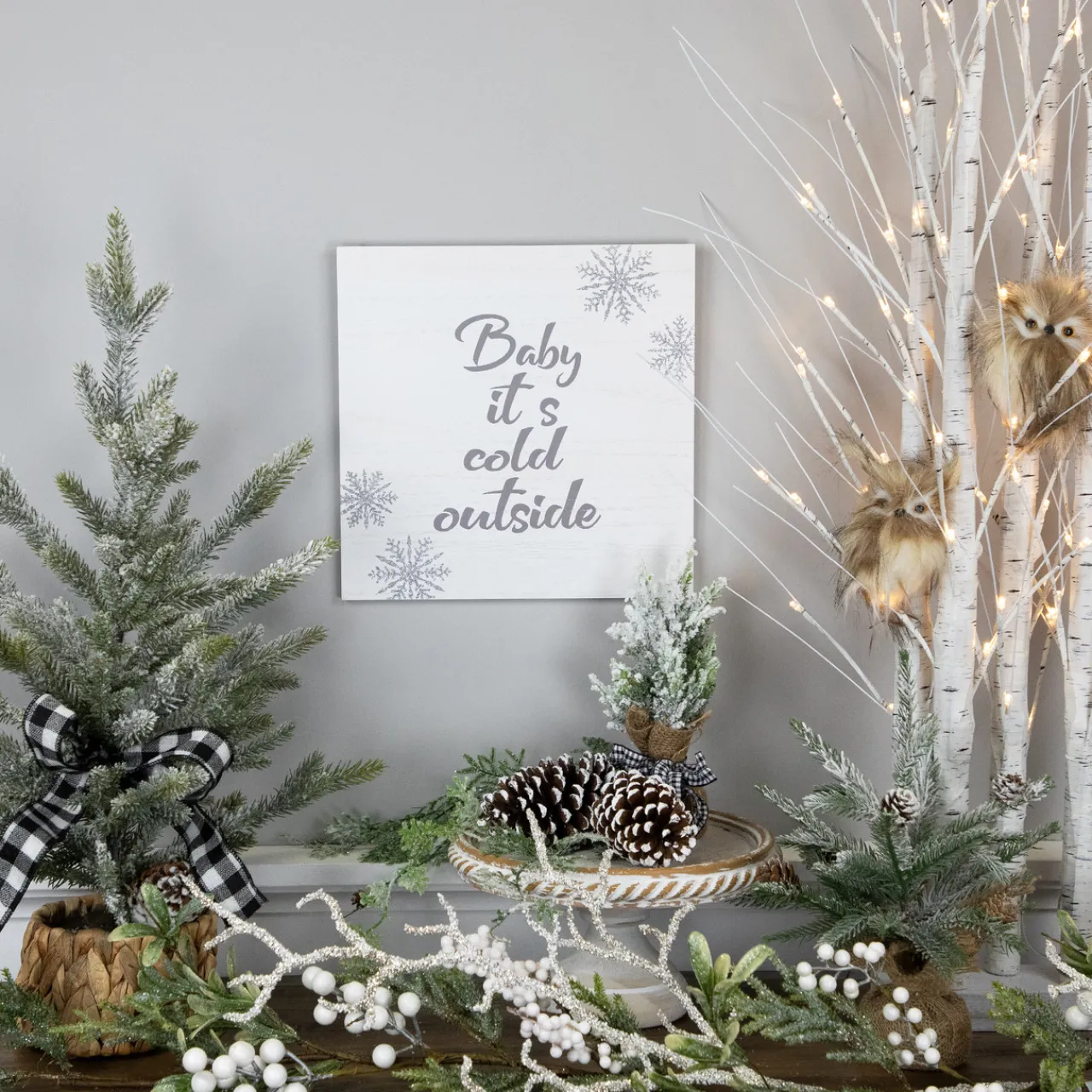 11.75" Glittered "Baby It's Cold Outside" Christmas Wall Sign Wall