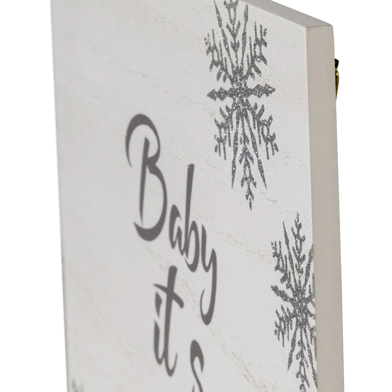 11.75" Glittered "Baby It's Cold Outside" Christmas Wall Sign Wall