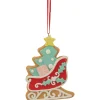 New 3.5" Glittered Christmas Sleigh Cookie Ornament Novelty