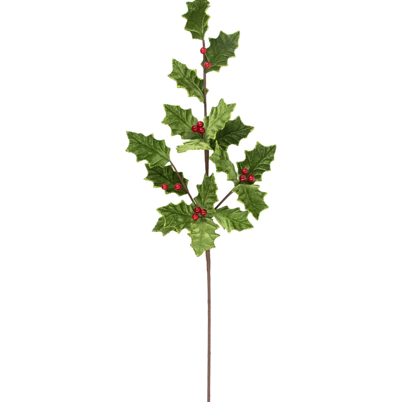 31" Glittered Holly with Berry Christmas Spray Sprays, Picks & Branches