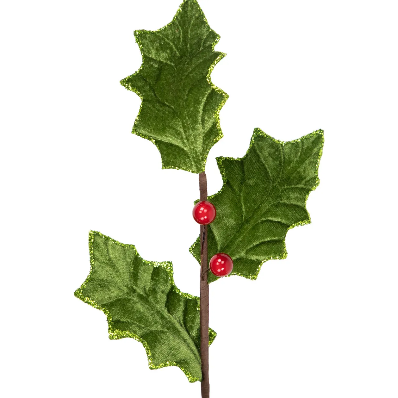 31" Glittered Holly with Berry Christmas Spray Sprays, Picks & Branches