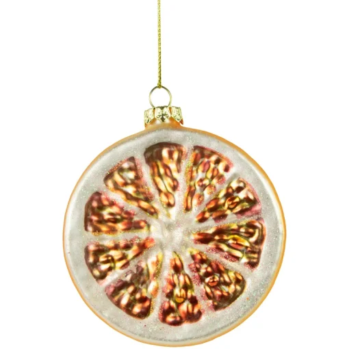 Clearance 3.5" Glittered Orange Slices Christmas Ornament Food & Beverage