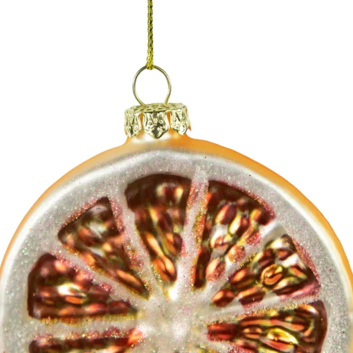 Clearance 3.5" Glittered Orange Slices Christmas Ornament Food & Beverage