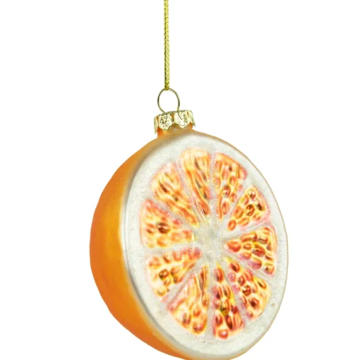 Clearance 3.5" Glittered Orange Slices Christmas Ornament Food & Beverage