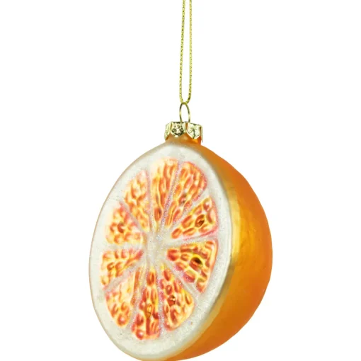 Clearance 3.5" Glittered Orange Slices Christmas Ornament Food & Beverage