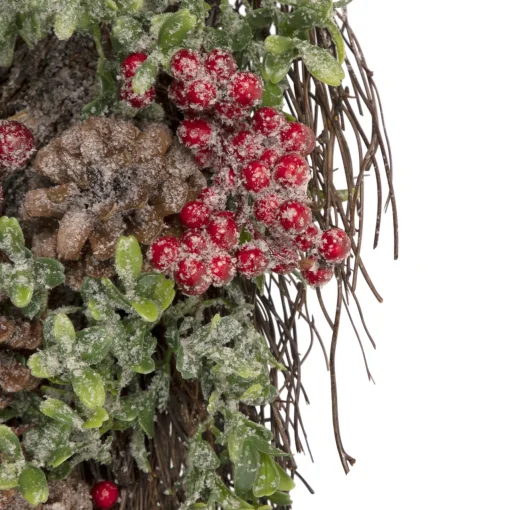 Best 28" Glittered Pine Cone and Berry Artificial Teardrop Christmas Swag - Unlit Unlit Swags