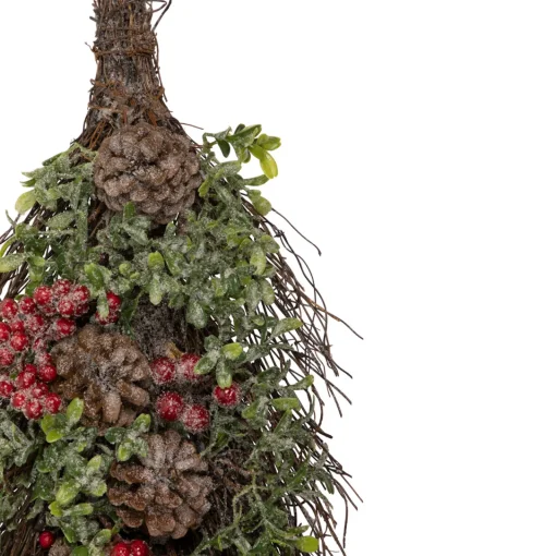 Best 28" Glittered Pine Cone and Berry Artificial Teardrop Christmas Swag - Unlit Unlit Swags