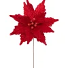 Best 24" Glittered Red Poinsettia Christmas Stem Spray Sprays, Picks & Branches