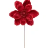 20" Glittered Red Velvet Magnolia Christmas Stem Spray Sprays, Picks & Branches