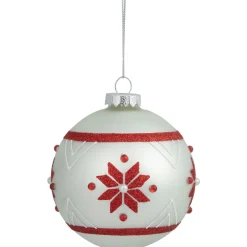 4" Glittered Snowflake Glass Christmas Ball Ornament Icicles|Snowflakes