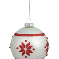 4" Glittered Snowflake Glass Christmas Ball Ornament Icicles|Snowflakes