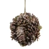 Outlet 5" Glittery Copper Round Pine Cone and Leaves Hanging Christmas Ornament Novelty