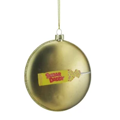 Outlet 4" Gold and Red "Sugar Daddy" Milk Caramel Lollipop Christmas Disc Ornament Food & Beverage