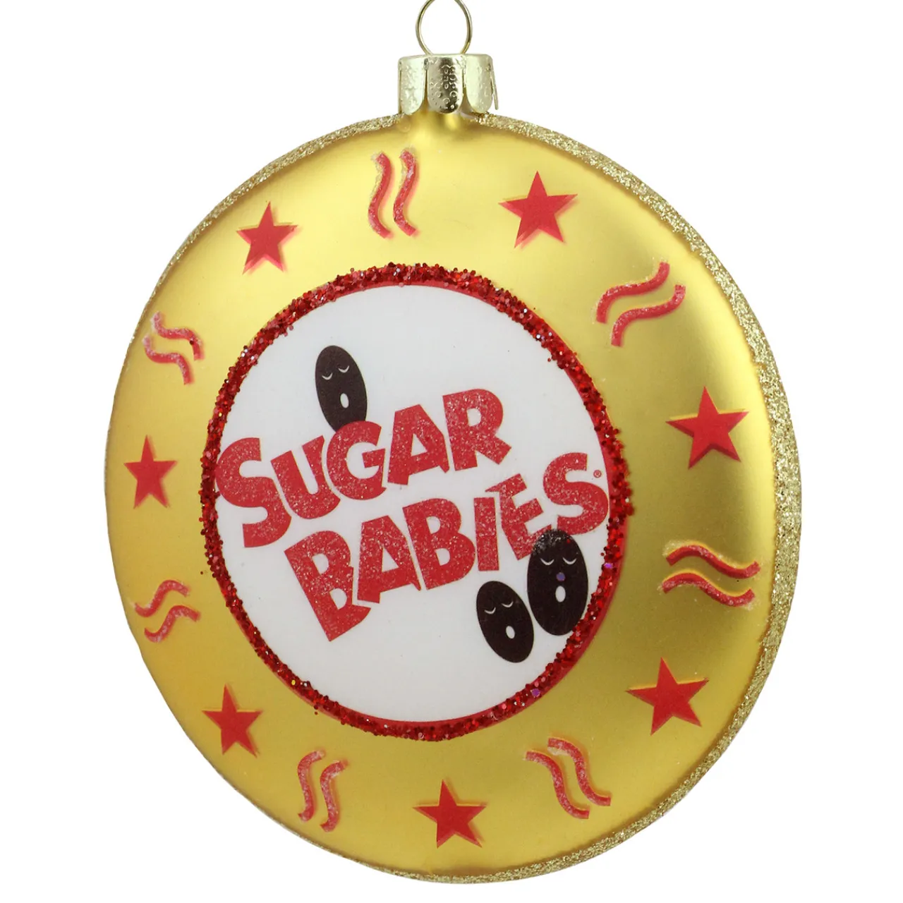 Sale 4" Gold and Red Tootsie Roll Sugar Babies Caramel Candies Disc Christmas Ornament Food & Beverage