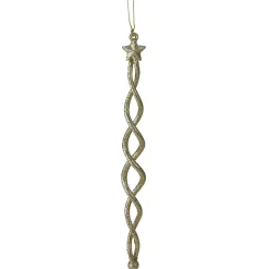 8.75" Gold and Silver Spiral Icicle With a Star Christmas Ornament Icicles|Snowflakes