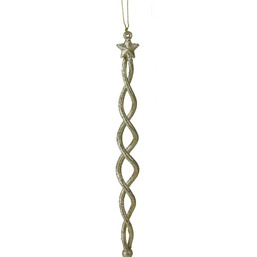 8.75" Gold and Silver Spiral Icicle With a Star Christmas Ornament Icicles|Snowflakes
