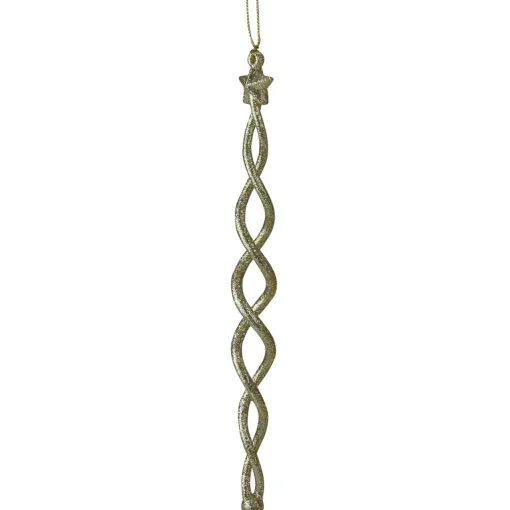8.75" Gold and Silver Spiral Icicle With a Star Christmas Ornament Icicles|Snowflakes