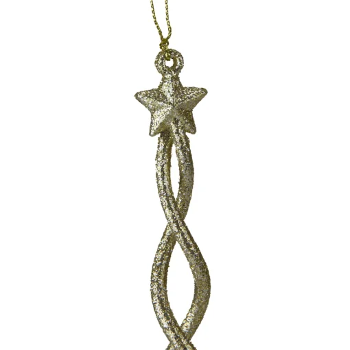 8.75" Gold and Silver Spiral Icicle With a Star Christmas Ornament Icicles|Snowflakes