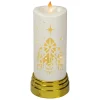Outlet 9" Gold and White Nativity Scene Flameless Candle Flameless Candles